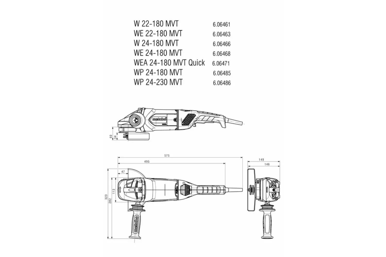 Metabo WE 24-180 MVT Haakse Slijper - 2400W - 180mm-image