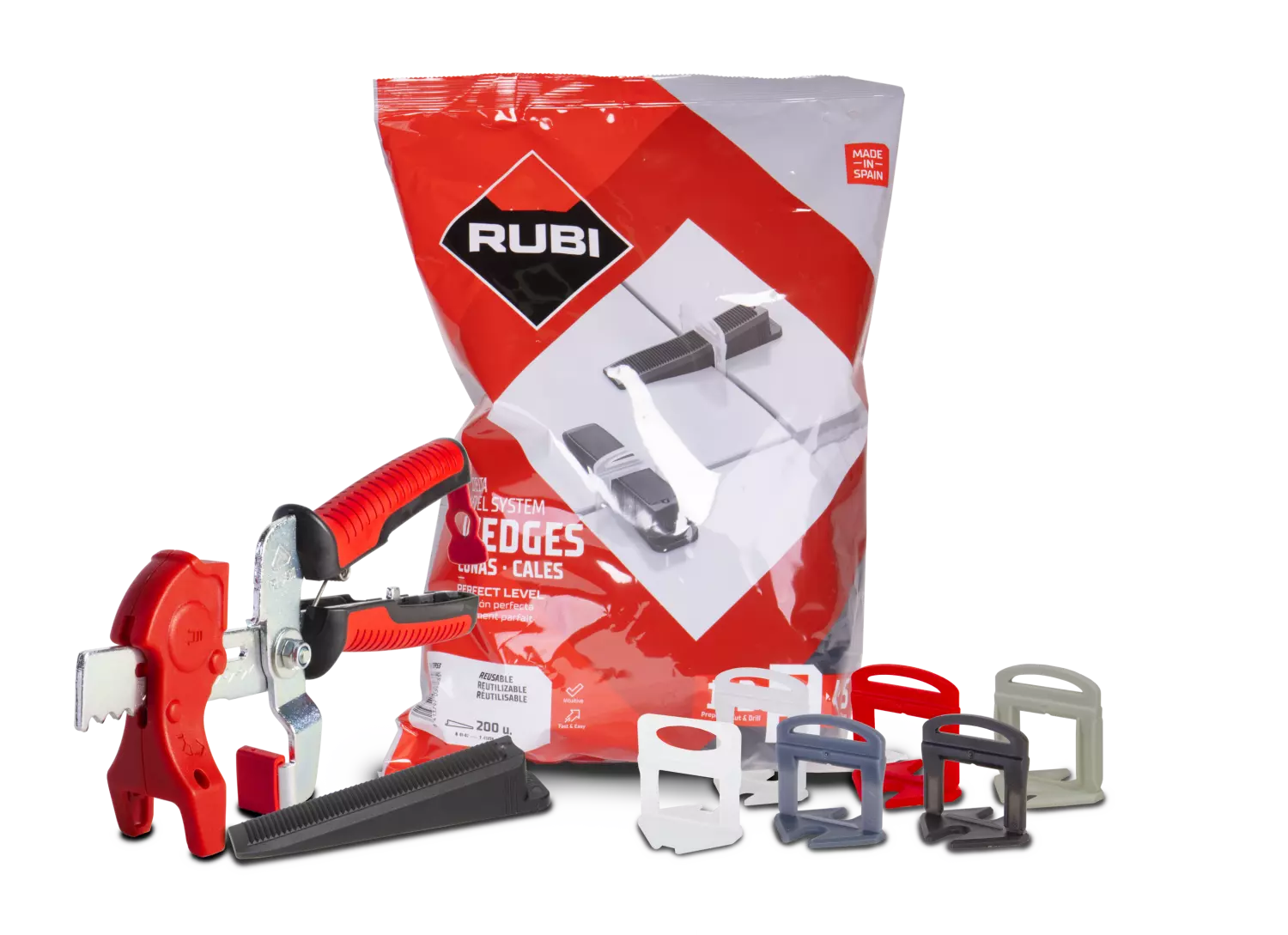 Rubi 2840 Clips de nivellement Delta - 1,5 mm - 3-12 mm (100 pièces)