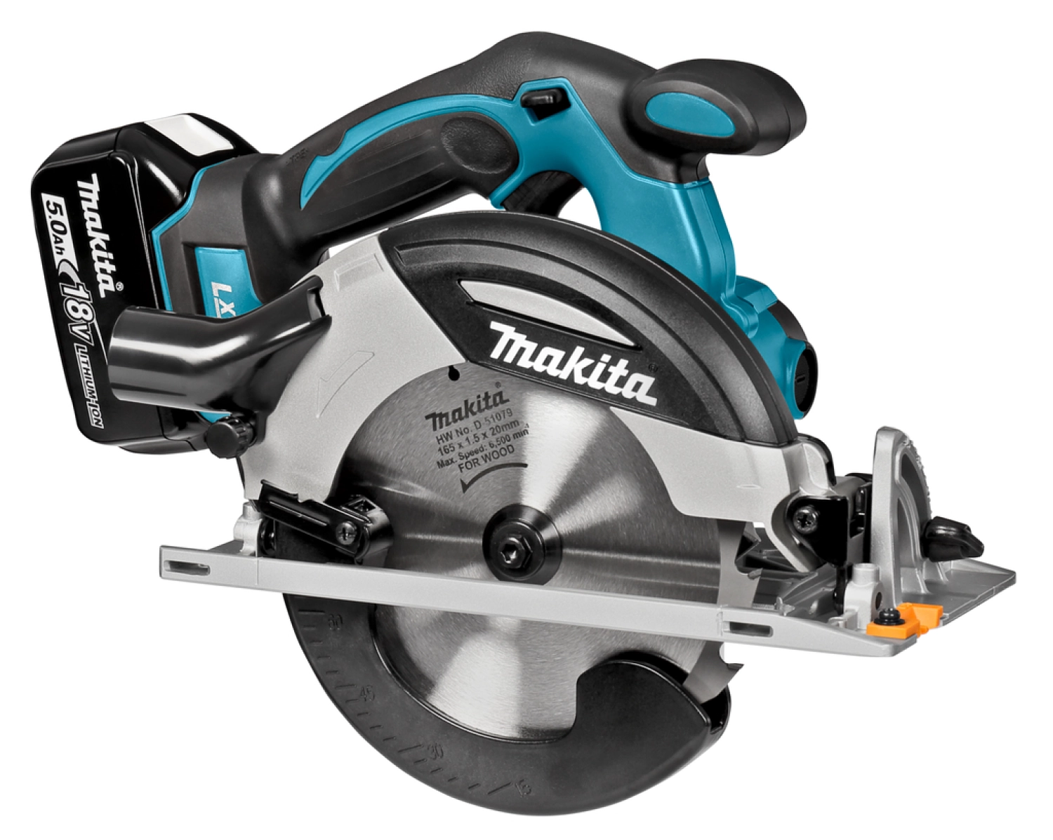 Makita DHS630RTJ 18V Li-Ion Accu cirkelzaag set (2x 5.0Ah accu) in Mbox - 165mm-image