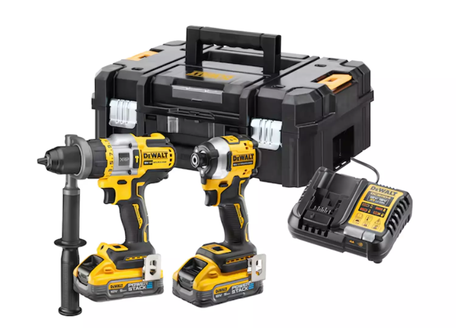 DeWALT DCK2052H2T 18V Li-ion accu klopboor-/schroefmachine (DCD805) & slagschroevendraaier (DCF850) set (2x 5.0Ah accu) combiset in TSTAK-image