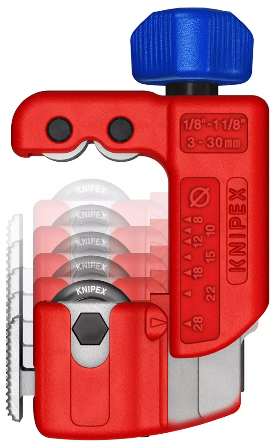 Knipex 90 31 01 Coupe-tube TubiX S - 3-30mm - jusqu'à 2mm d'épaisseur de paroi-image