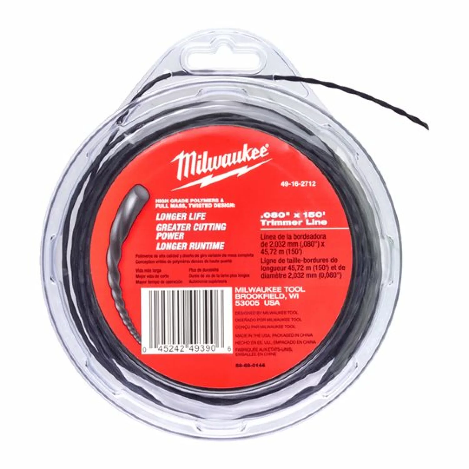 Milwaukee 49162712 Trimmerdraad - 2mm x 45m-image