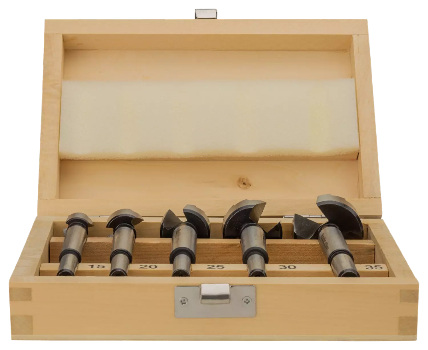 Makita D-47363 5-delige Scharniergat boorset in houten cassette - 15-35mm-image
