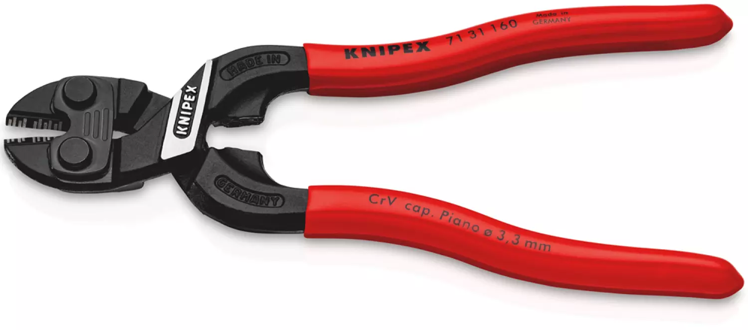 Knipex 71 31 160 CoBolt S Pinces coupantes compactes avec entaille de coupe - 160 mm-image