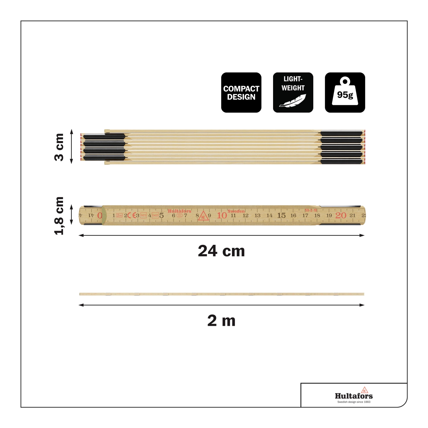 Hultafors 59-2-10 Duimstok - Hout - 2m-image