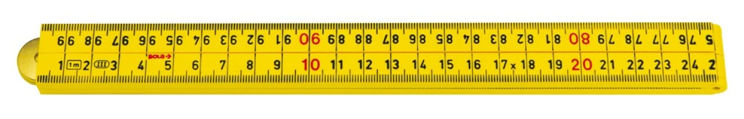 Sola HK 1/4 G12 Timmermans duimstok - kunststof - geel - 1m-image