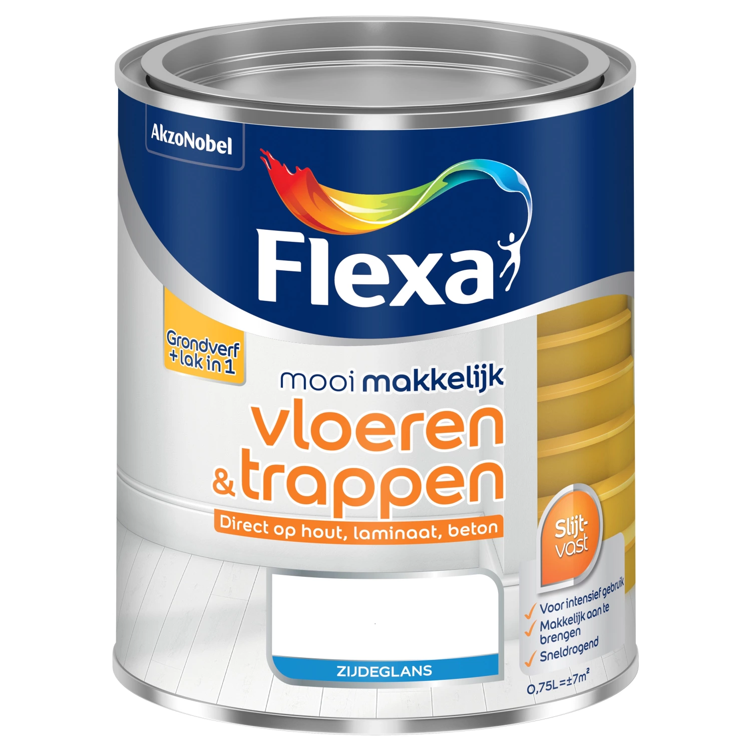 Flexa Mooi Makkelijk Vloeren & Trappen Zijdeglans - leisteen grijs - 0,75L-image