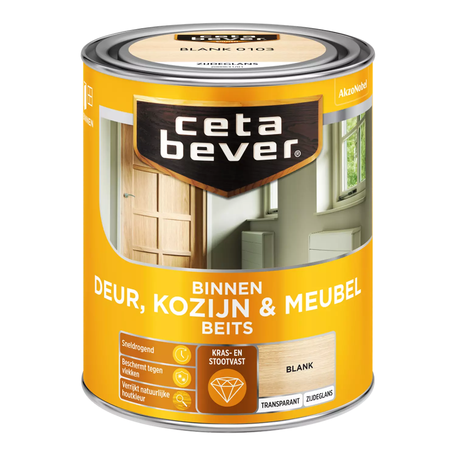 Cetabever Binnenbeits Deuren & Kozijnen Transparant Zijdeglans - Blank - 750ml-image