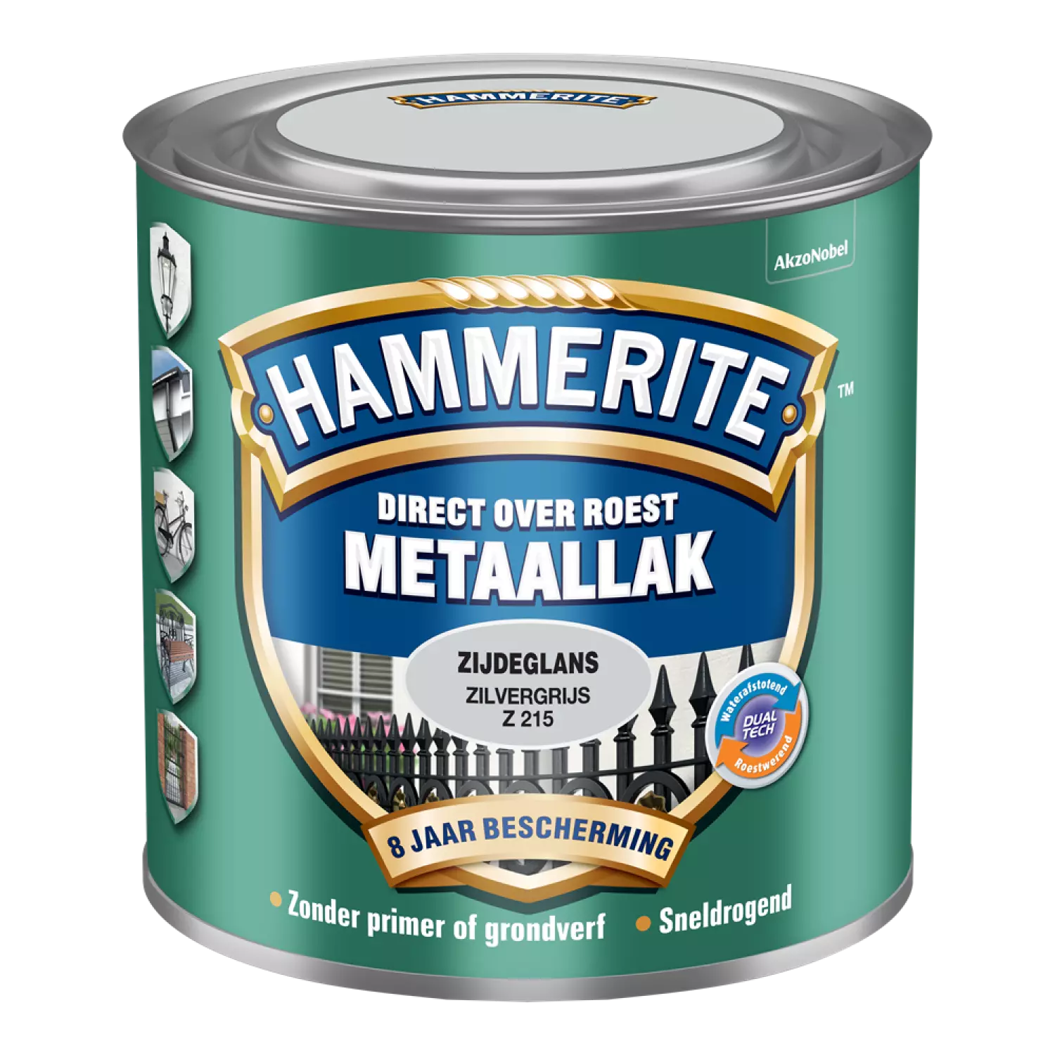 Hammerite Metaallak Zijdeglans - Zilver Grijs - 250ml-image