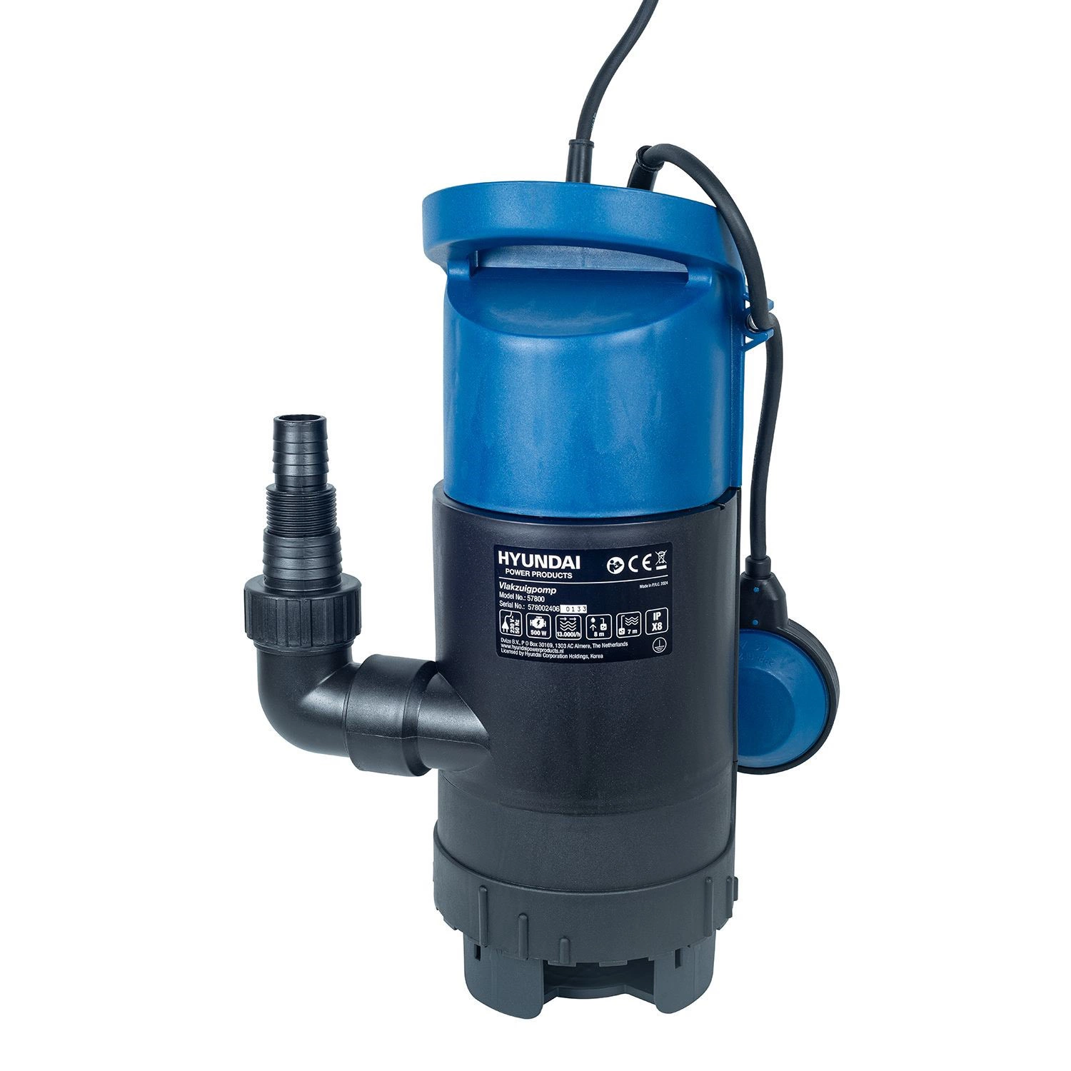 Hyundai 57800 Pompe d'aspiration plate - 500W - 13.000L/h-image