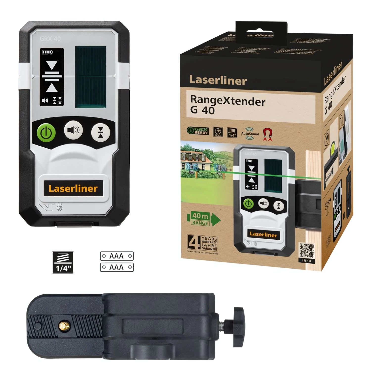 Laserliner RangeXtender G40 Récepteur laser - Vert - 40 m