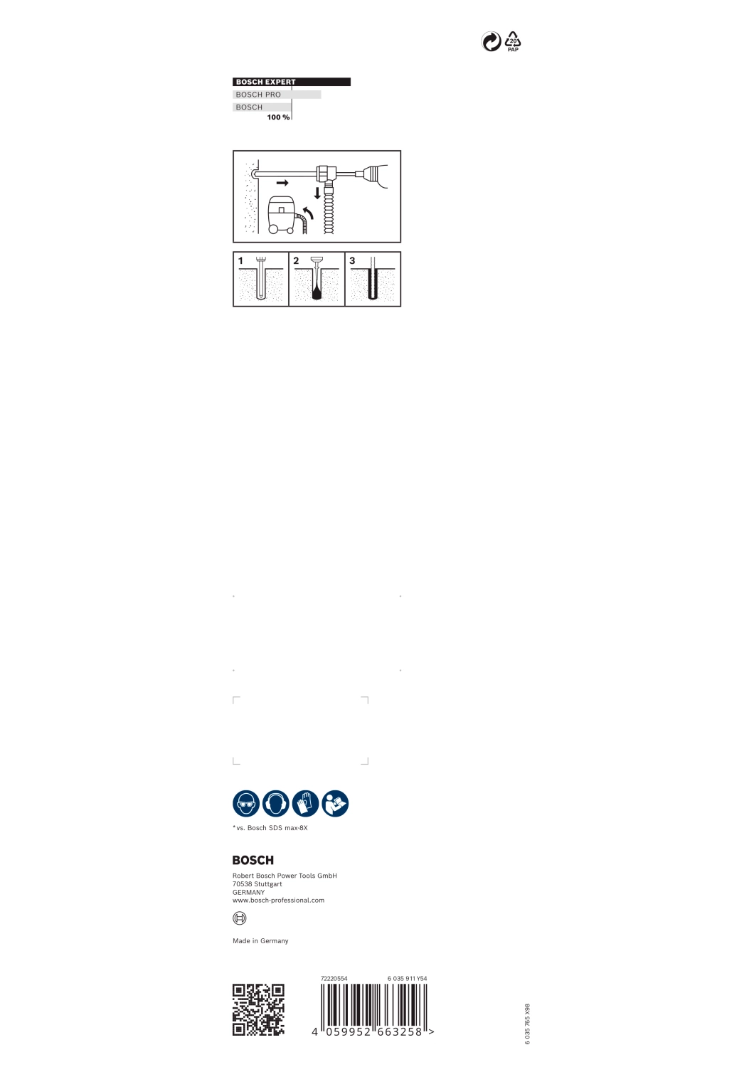 Bosch 2608901793 EXPERT Hamerboor SDS Clean SDS Max-8X - 24x400x650mm met connector-image