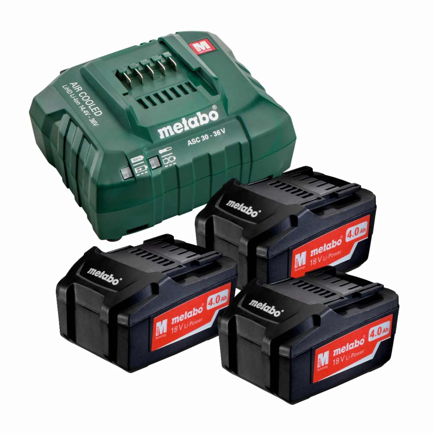 Metabo 685049000 Set de démarrage 18V Li-Ion (3x batterie 4.0Ah) + chargeur-image