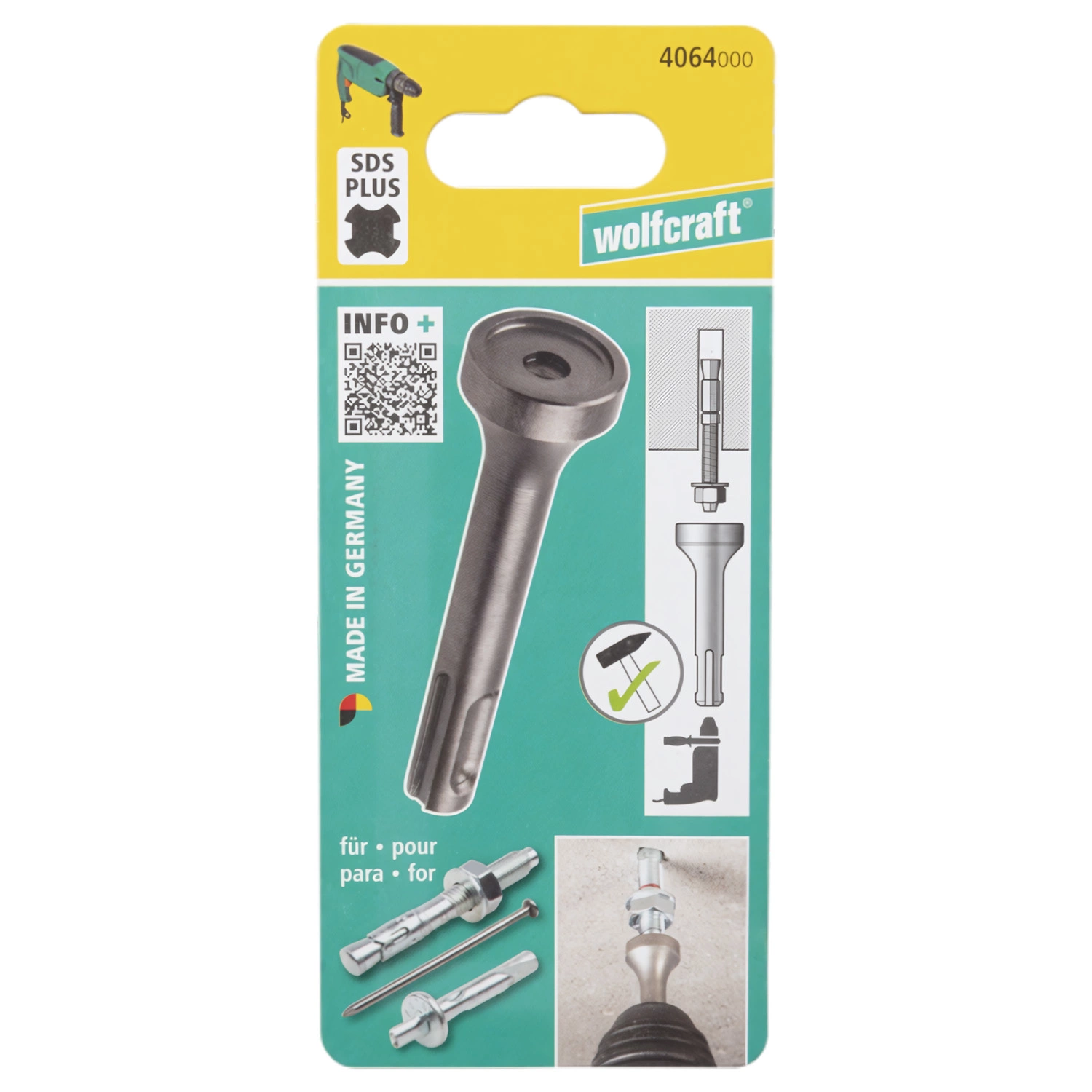 Wolfcraft 4064000 Inslagtool voor ankers en slagpluggen SDS-plus-image