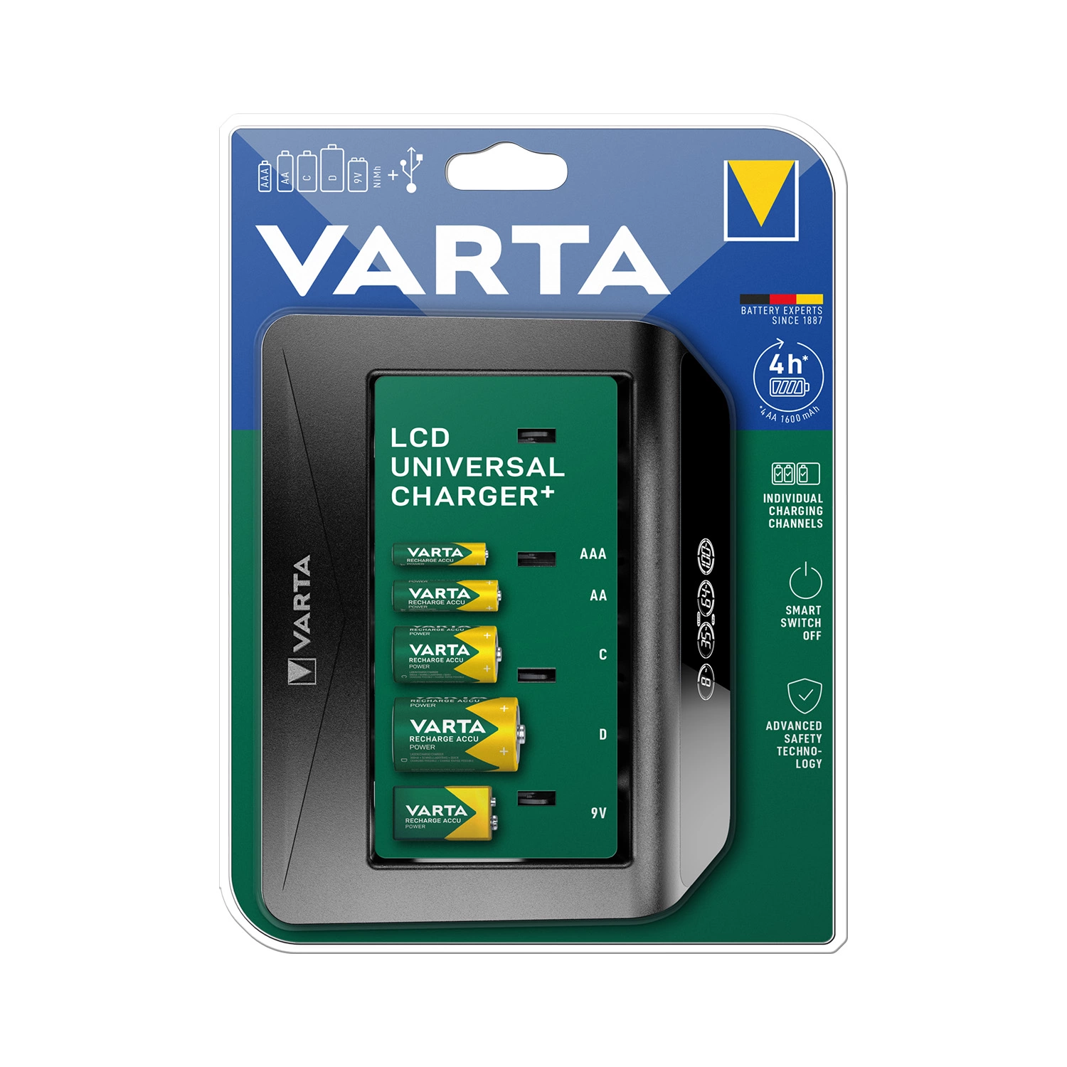 Varta LCD Smart charger+ chargeur en 1,5 heure - 1 pièce-image