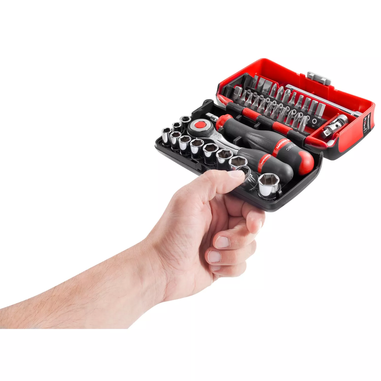 Facom R.360NANOPB Coffret de cliquet et de douilles 17 pièces en coffret - 1/4" 6 pans - métrique