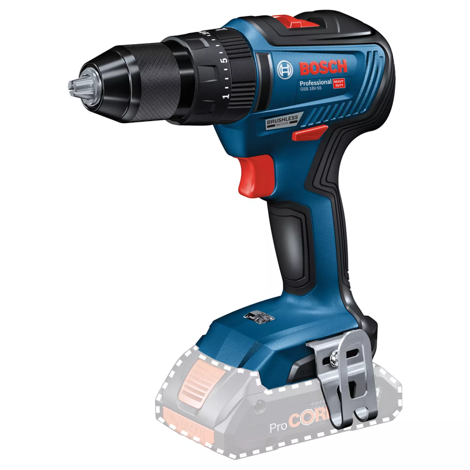 Bosch GSB 18V-55 Perceuse-visseuse à percussion sans fil - 18V Li-ion -55 Nm - Machine seule-image