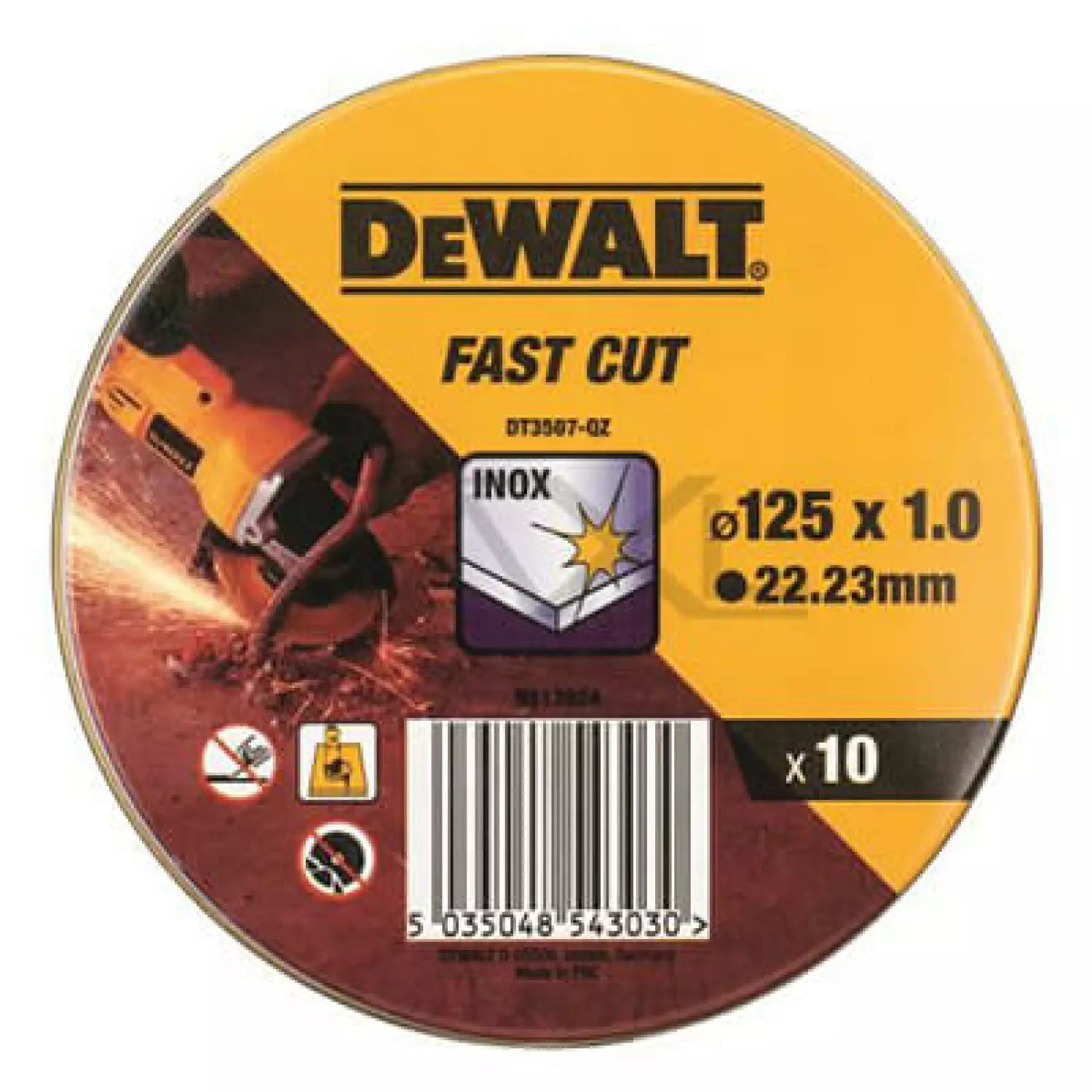 DeWALT DT3507 Doorslijpschijf - 125 x 22,23 x 1,0mm - RVS - inox (10st)-image