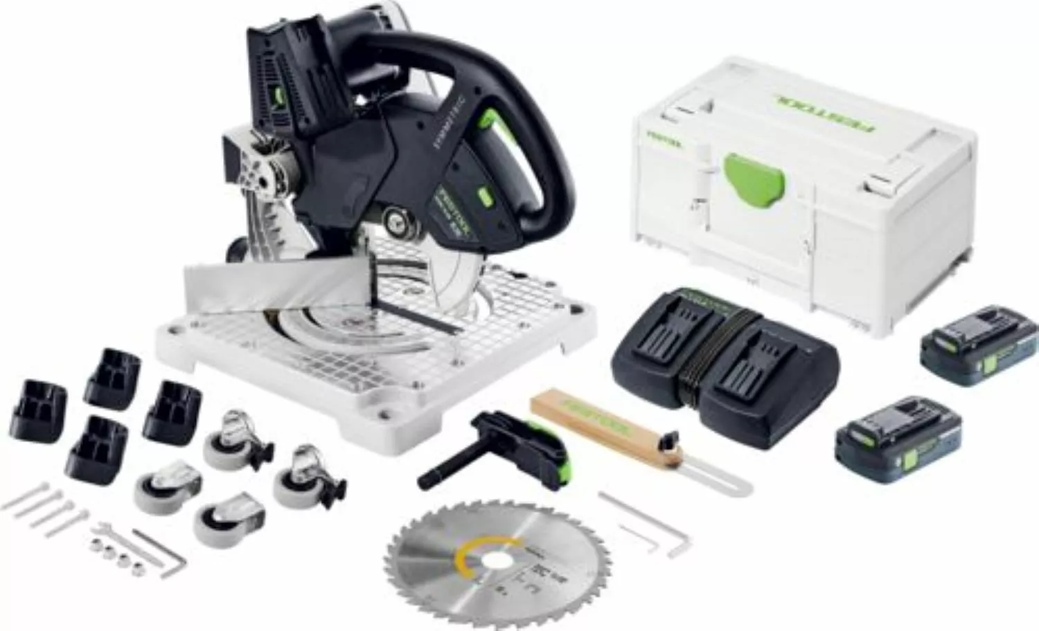 Festool SYMC 70 4,0 EBI-Plus SYMMETRIC 2x18V Accu-plintenzaag set (2x 4.0Ah accu)-image