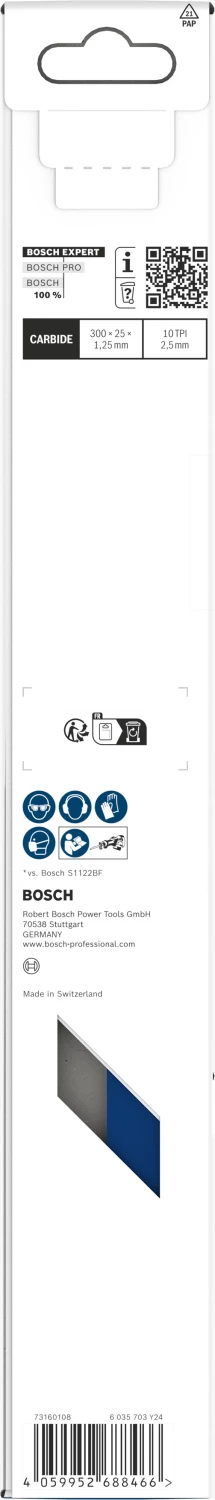 Bosch S1255HHC EXPERT lame de scie sabre pour métaux d'épaisseur moyenne - 300 x 1,25 (1 pièce)-image