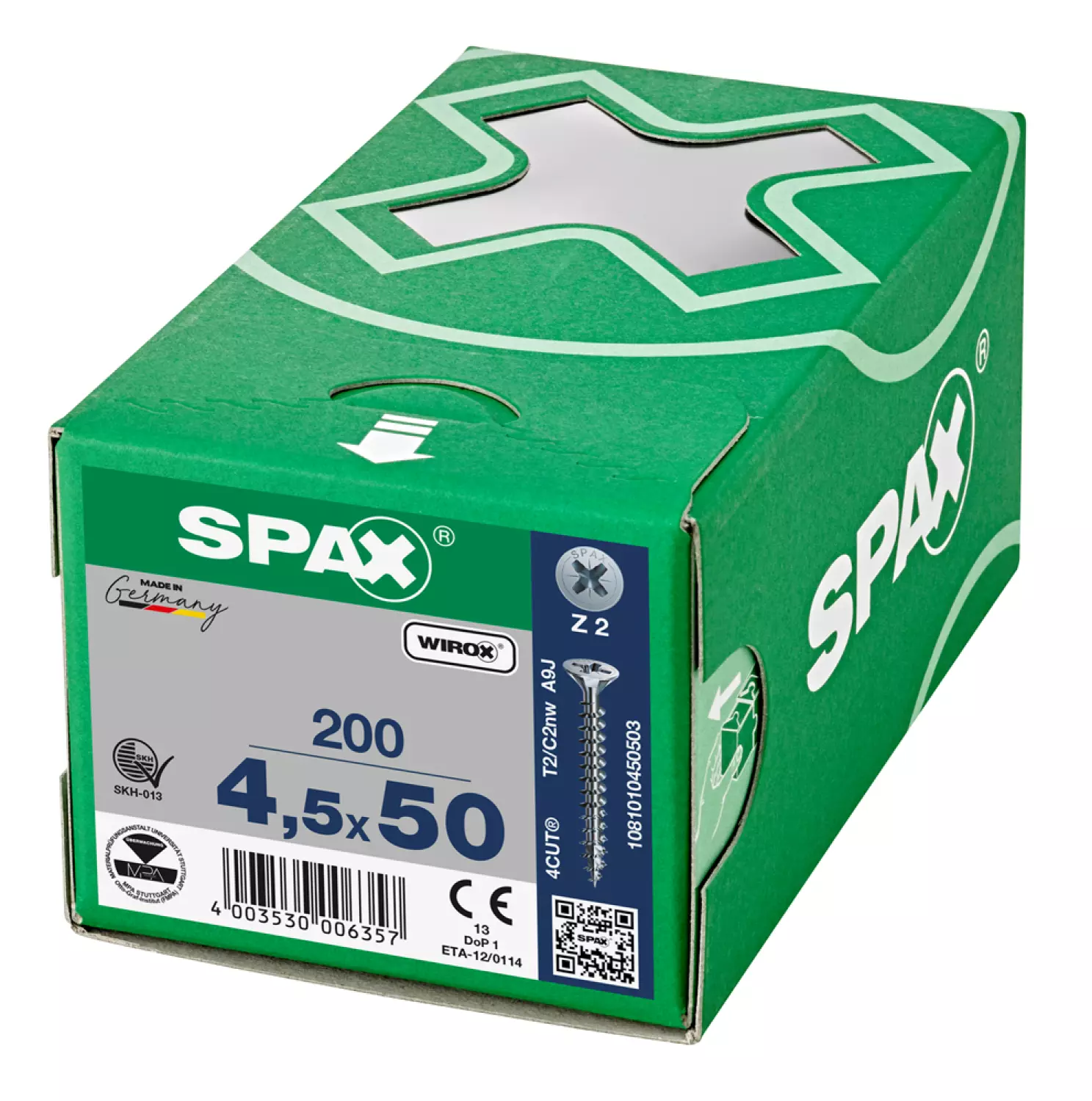 SPAX 1081010450503 Universele schroef - Verzonken kop - 4,5x50 - Voldraad - Kruiskop Z2 - WIROX - 200st-image