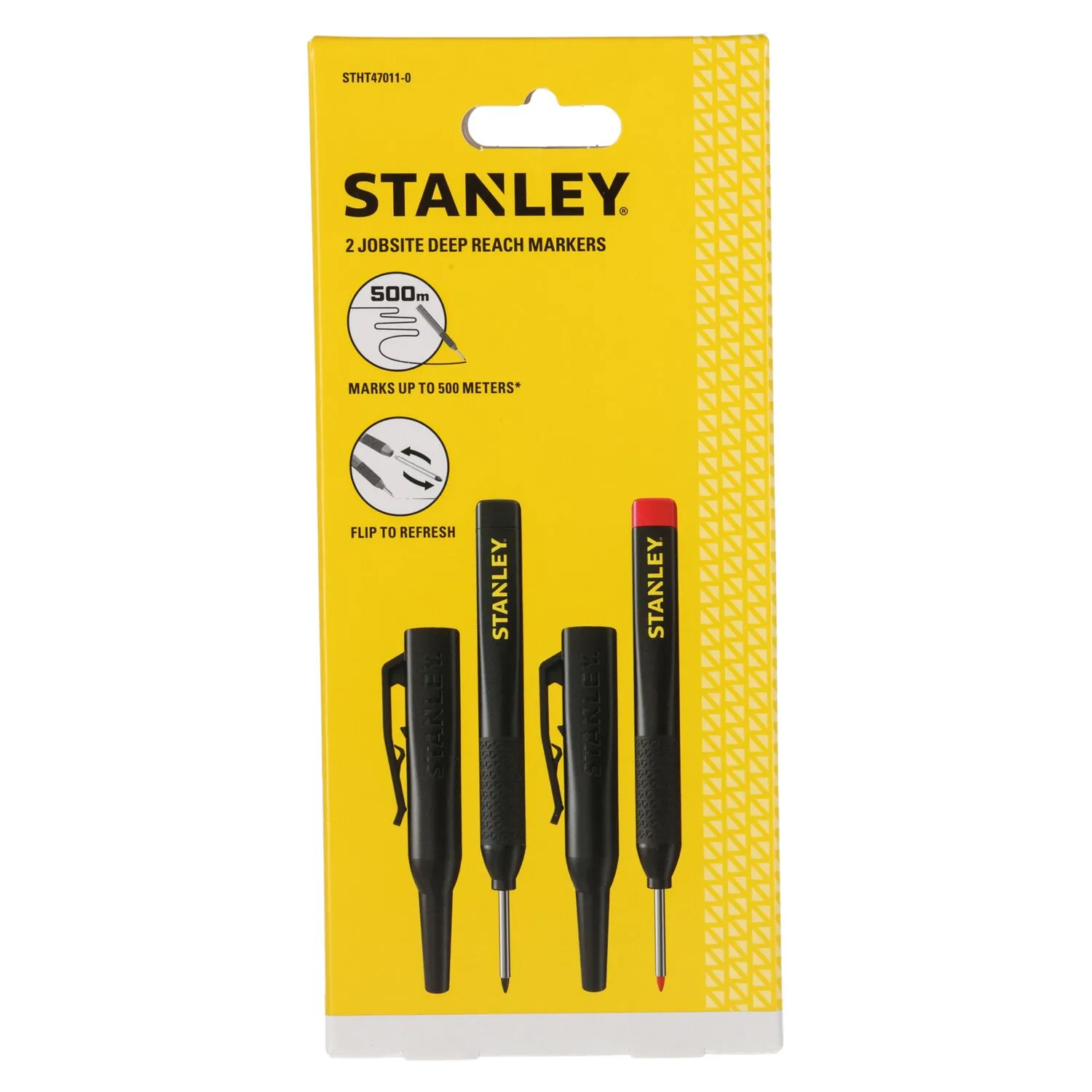 Stanley STHT47011-0 Markeerstift voor diep bereik met holster - Zwart/Rood