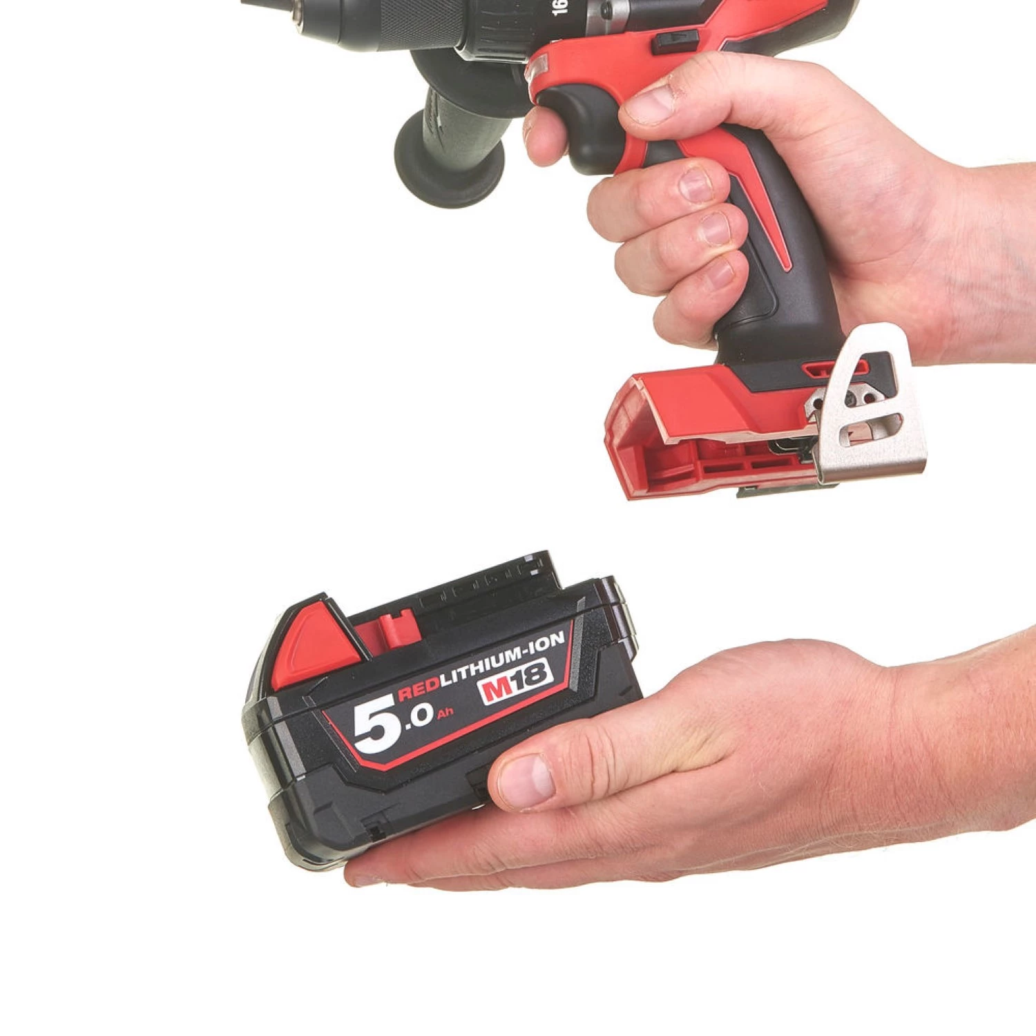 Milwaukee M18 BLPD2-402X Ensemble perceuse / tournevis à percussion sur batterie 18V Li-Ion (2x batterie 4.0Ah) dans un boîtier HD - sans balai - 82Nm-image