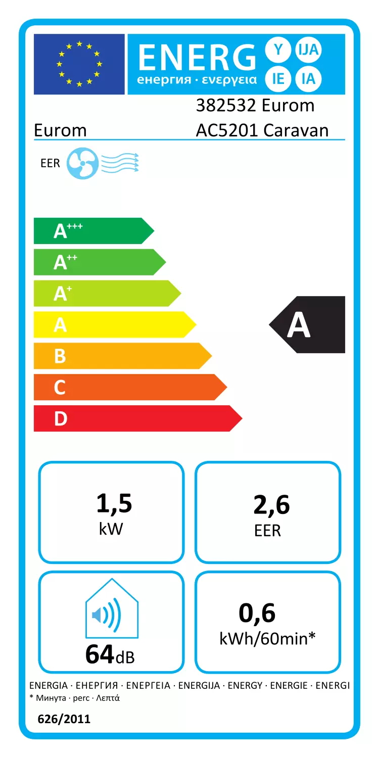 EUROM AC5201 Climatiseur WiFi pour caravanes et maisons - 600 W-image