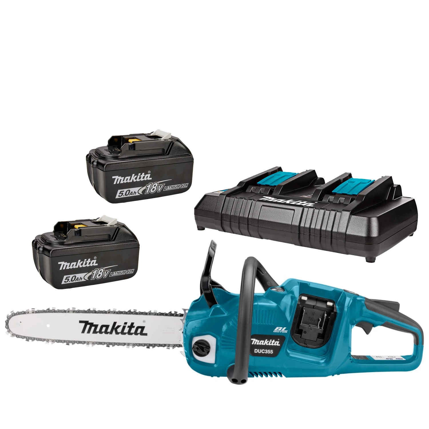 Makita DUC355PT2 LXT 2x18V Li-Ion accu kettingzaag set (2x 5.0Ah) - 35cm-image