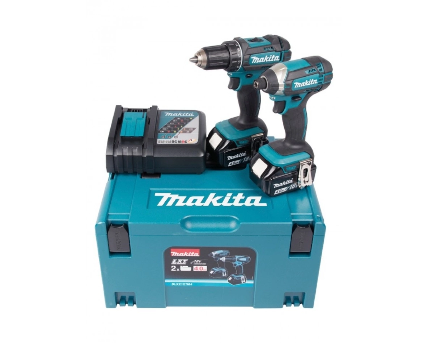 Makita DLX2127MJ Pack sans-fil 18V Li-ion - Perceuse visseuse (DDF482) & Visseuse à percussion (DTD152) - Batterie (2x 4,0 Ah) - MAKPAC-image