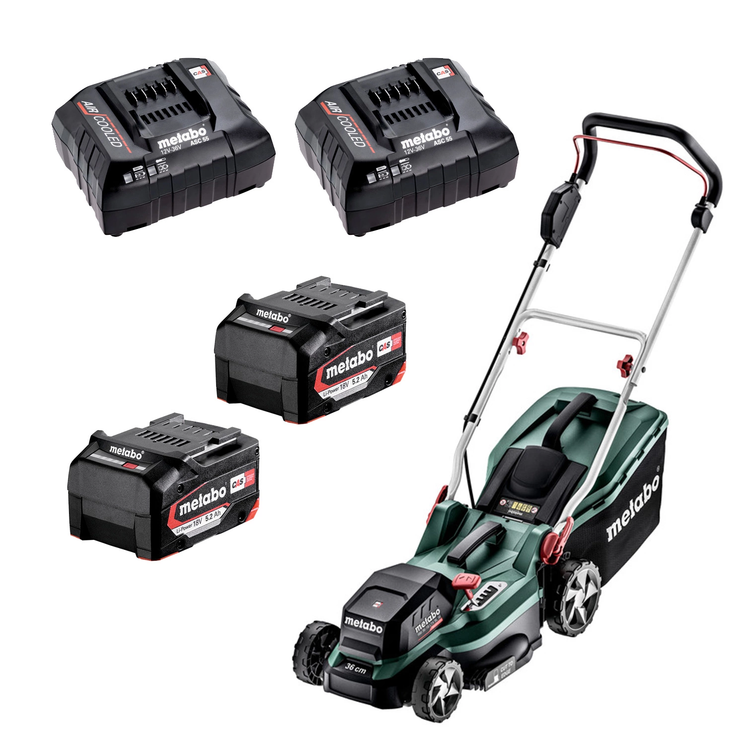 Metabo RM 36-18 LTX BL 36 18V Li-Ion Accu-grasmaaier set (2x 5.2Ah) - 36cm-image