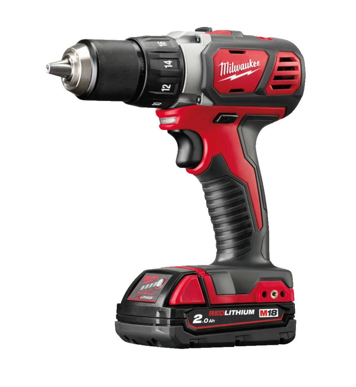 Milwaukee M18 BDD-202C - Set perceuse visseuse Li-Ion 18V (2x batterie 2.0Ah) dans mallette - 60Nm-image