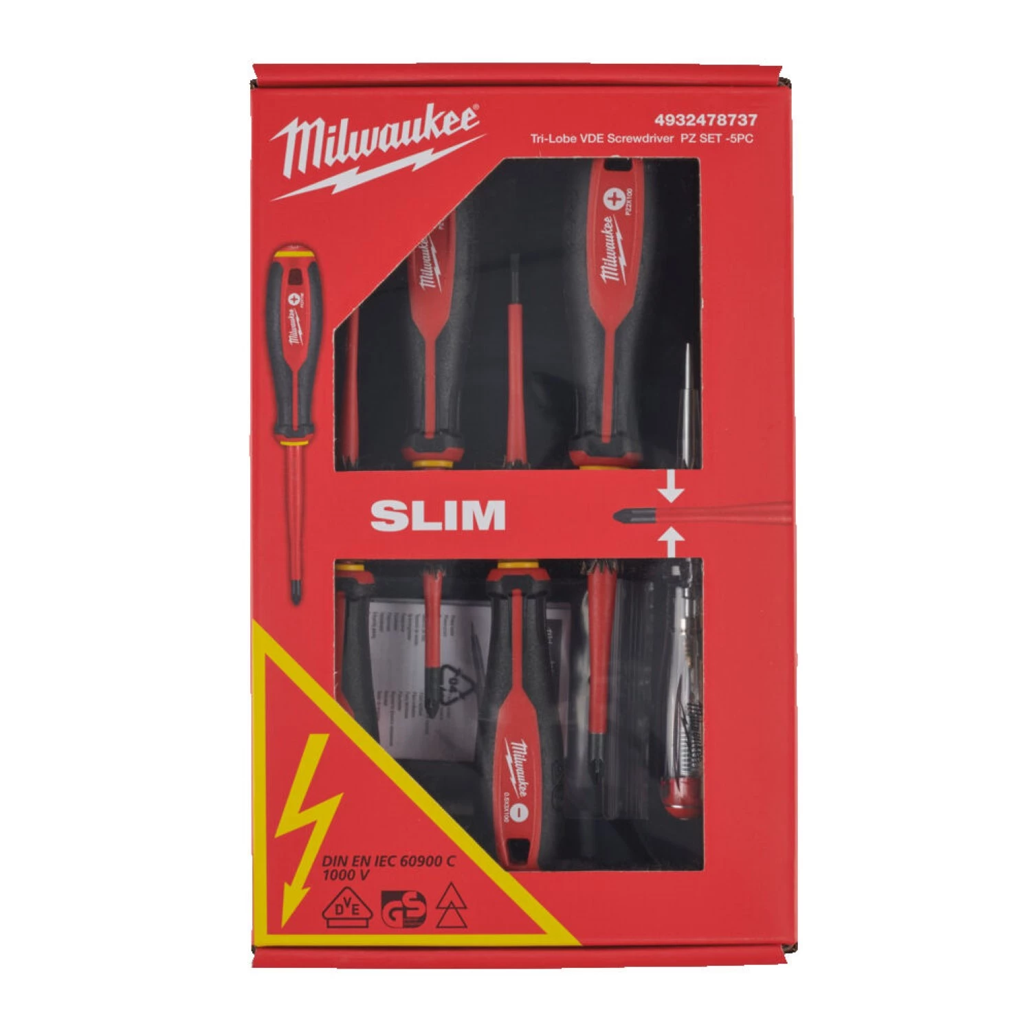 Milwaukee 4932478737 5-delige Tri-lobe VDE Schroevendraaierset - SL/PZ-image
