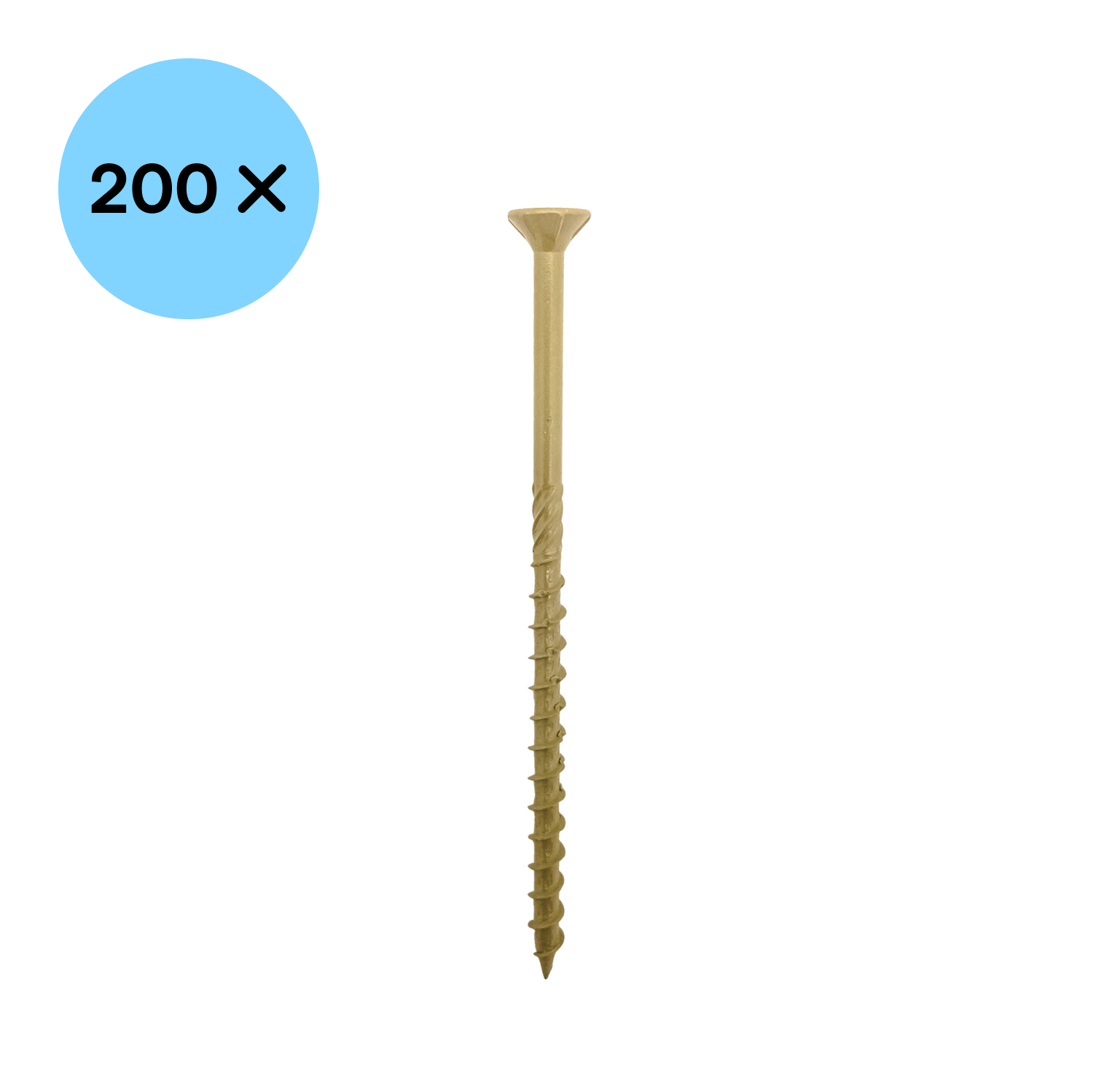 Woodies 61851441 Vis ultime pour panneaux d'aggloméré - Acier trempé - Tête fraisée - Filetage partiel - TX25 - 5.0 x 60mm (200pcs)-image
