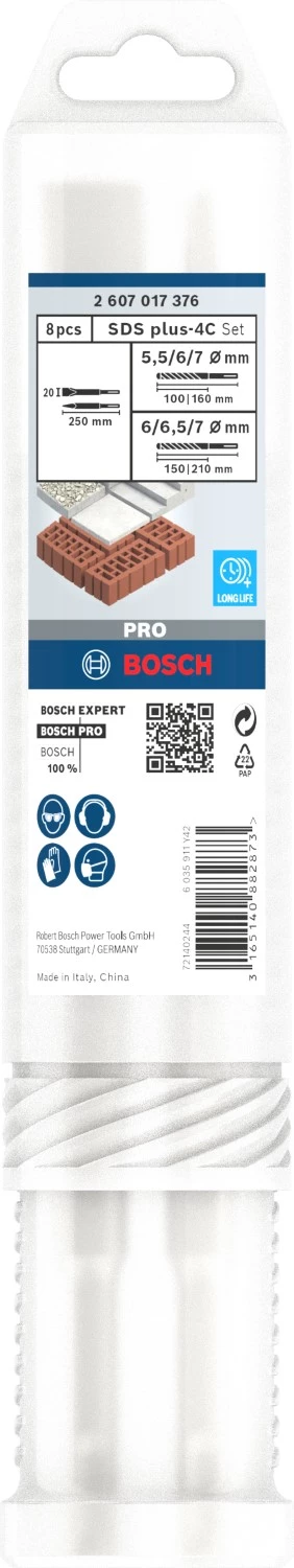 Bosch 2607017376 PRO 8-delige SDS plus-4C Beitel- en borenset-image