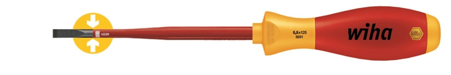Wiha 3201 SoftFinish electric slimFix VDE Schroevendraaier - Sleuf - 4,5 x 125mm-image