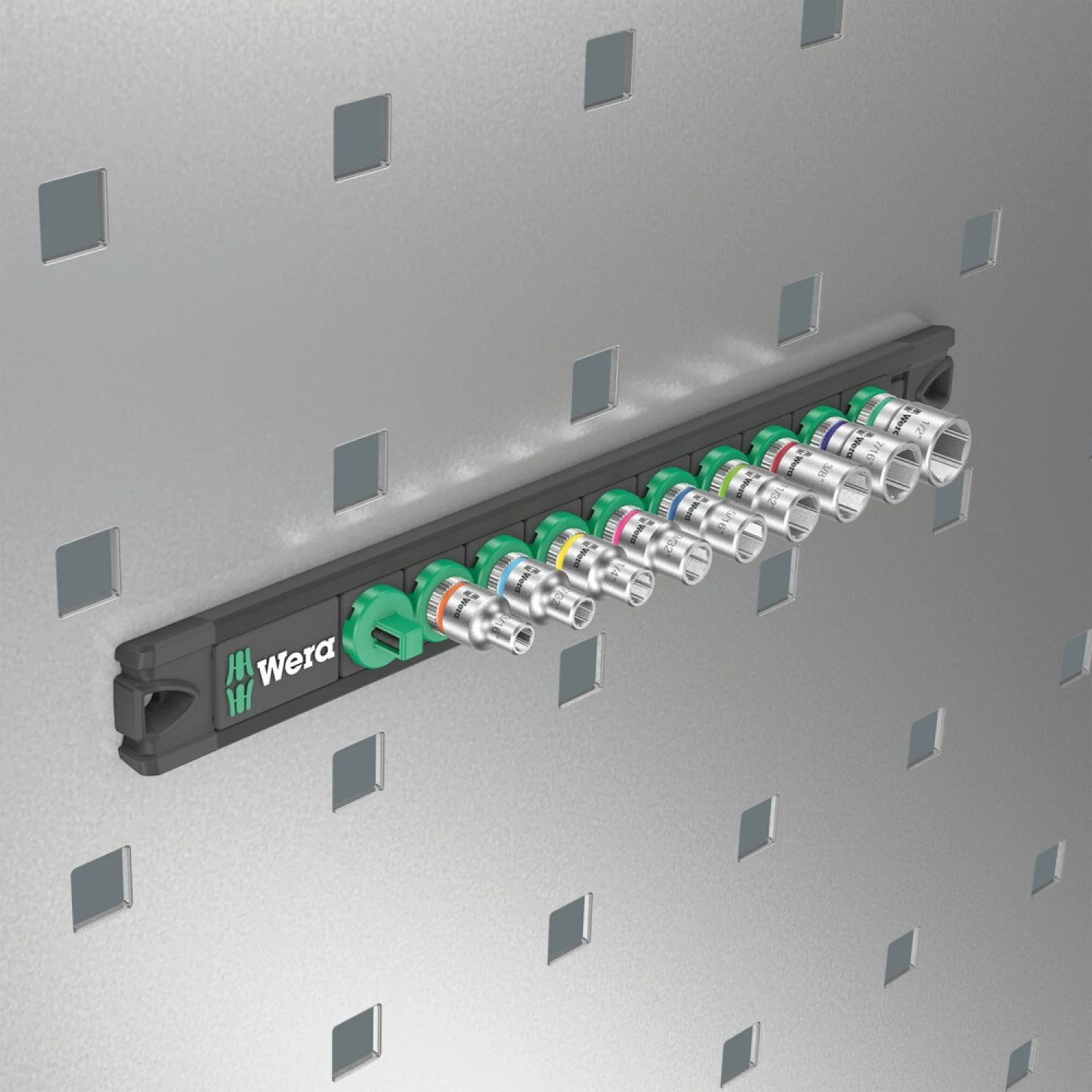 Wera 05005420001 Jeu de 9 douilles magnétiques A Imperial 1 Zyklop avec support - 1/4«-image