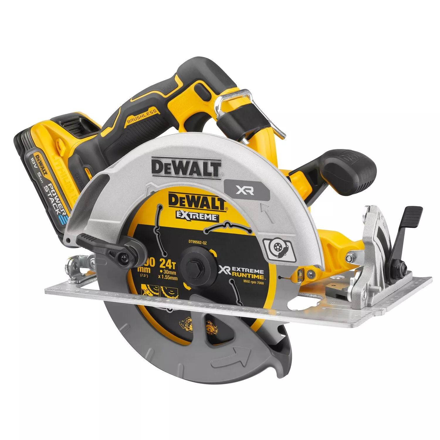 DeWALT DCS573H2T-QW 18V Li-ion XR accu cirkelzaag set (2x POWERSTACK 5.0Ah) in TSTAK - 190mm-image