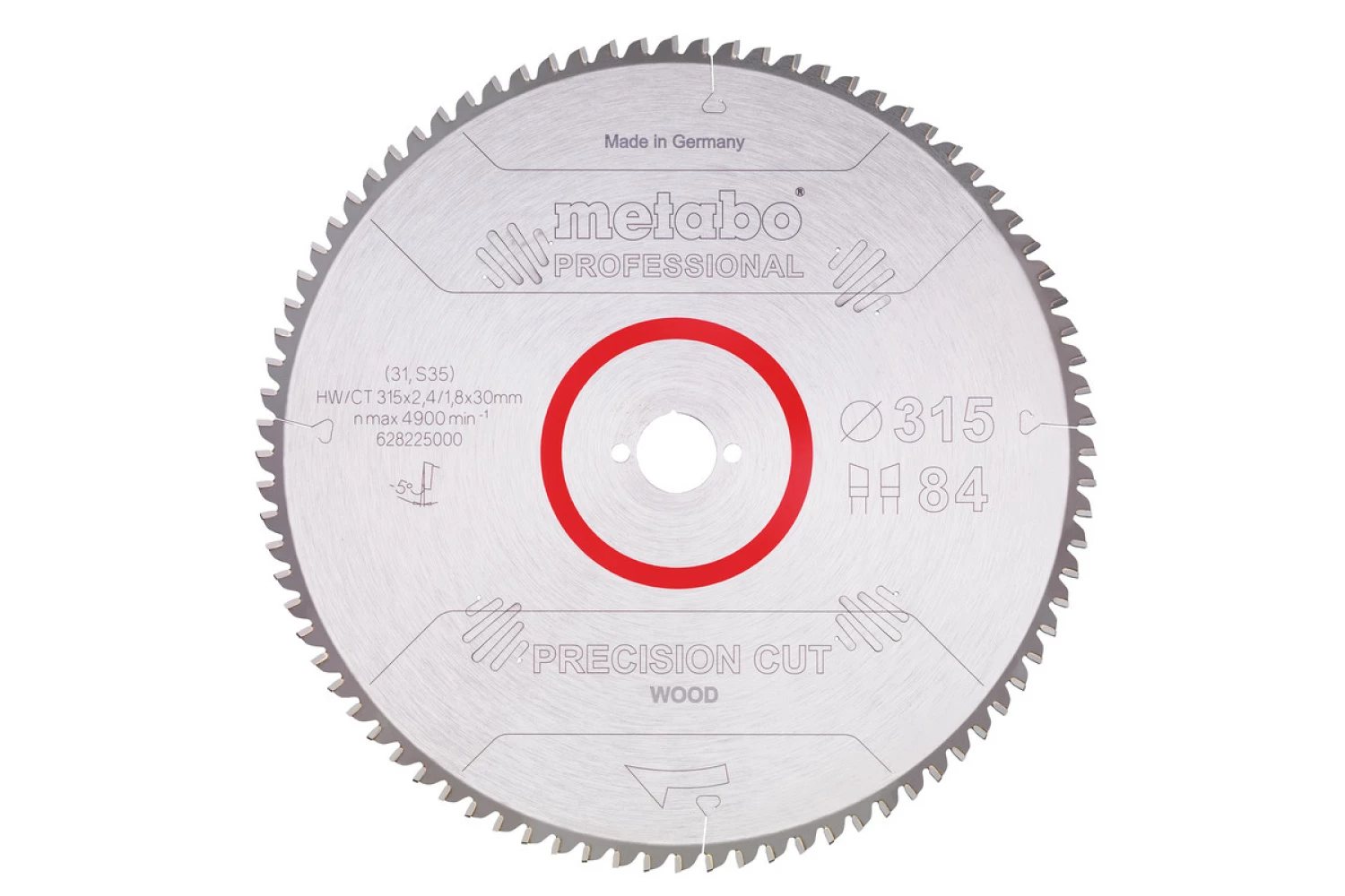Metabo 628225000 Precision Cut Cirkelzaagblad - 315 x 30 x 84T - Hout / MDF-image