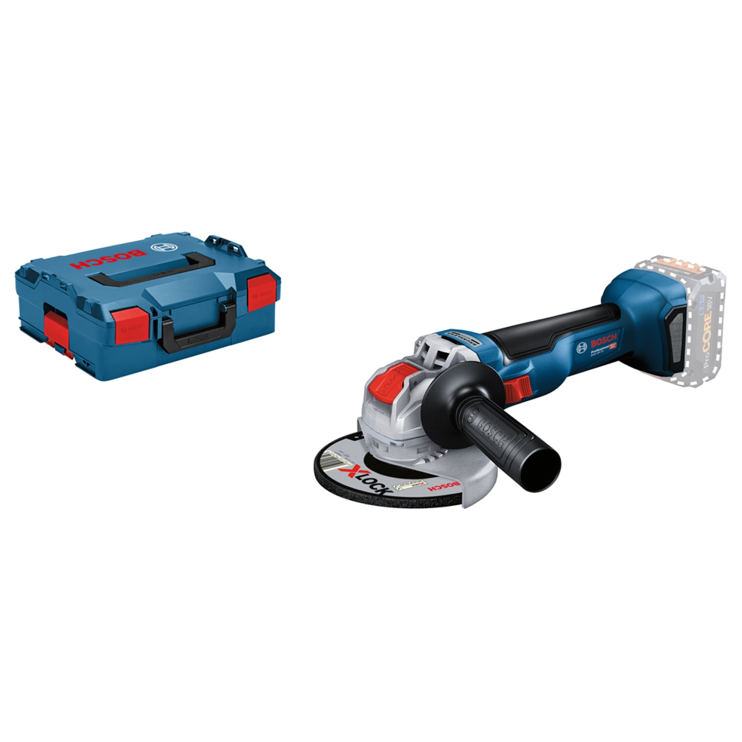 Bosch GWX 18V-10 18V Li-Ion accu X-LOCK haakse slijper body in L-Boxx - 125mm - koolborstelloos-image