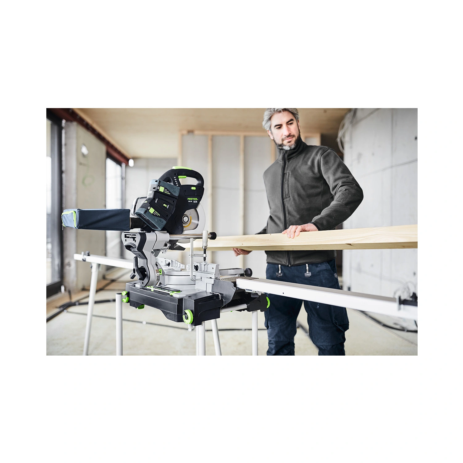 Festool 578755 KAPEX KSC 60 EB-Basic-Set-UG Li-ion accu afkortzaag set incl. onderstel - 216mm