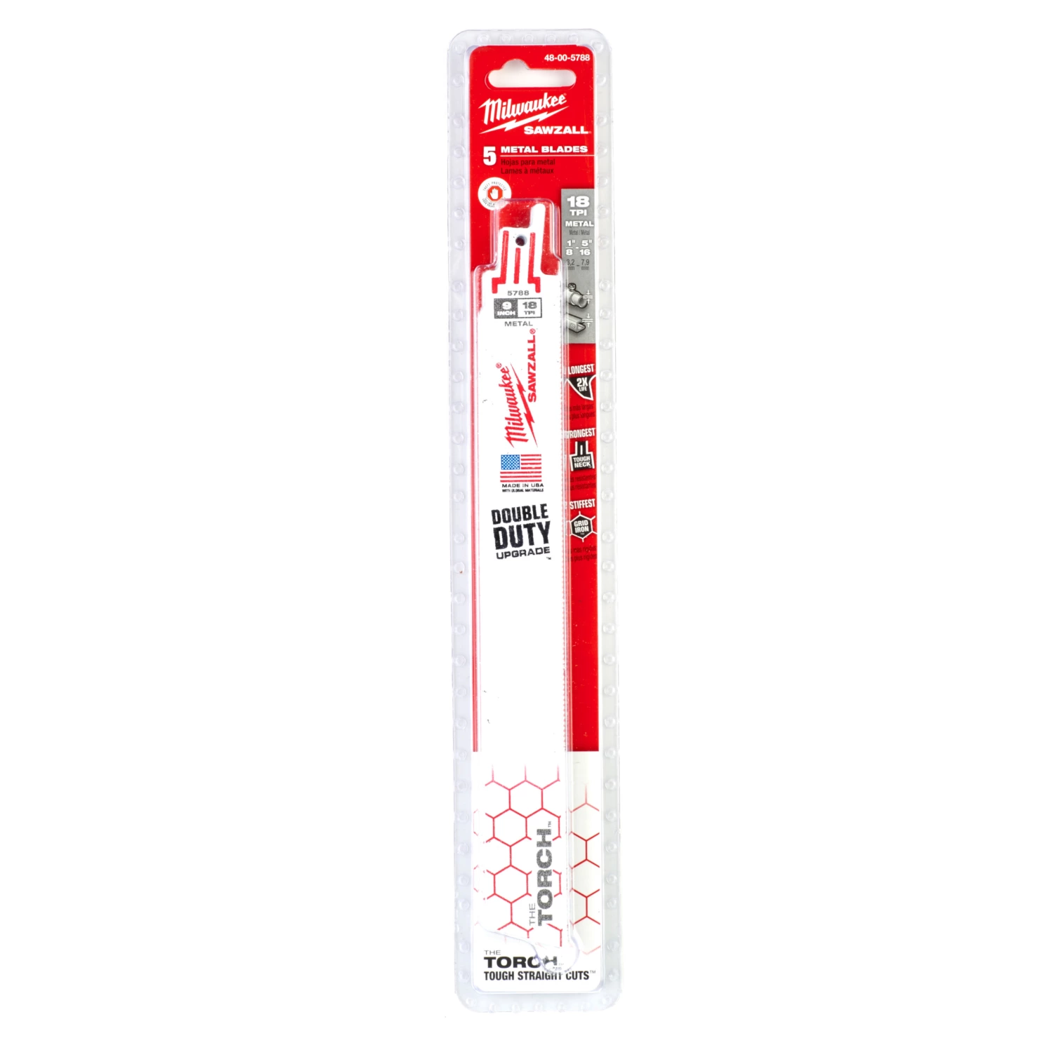 Milwaukee 48475788 Lame de scie alternative Sawzall TORCH - 230 x 18TPI - métal - 5 pcs.-image