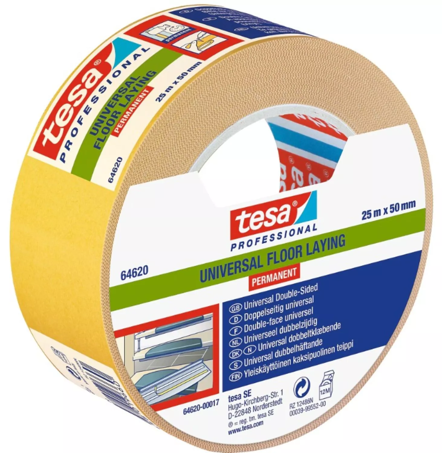 Tesa 64620 Ruban adhésif double face professionnel - 50 mm x 25 m