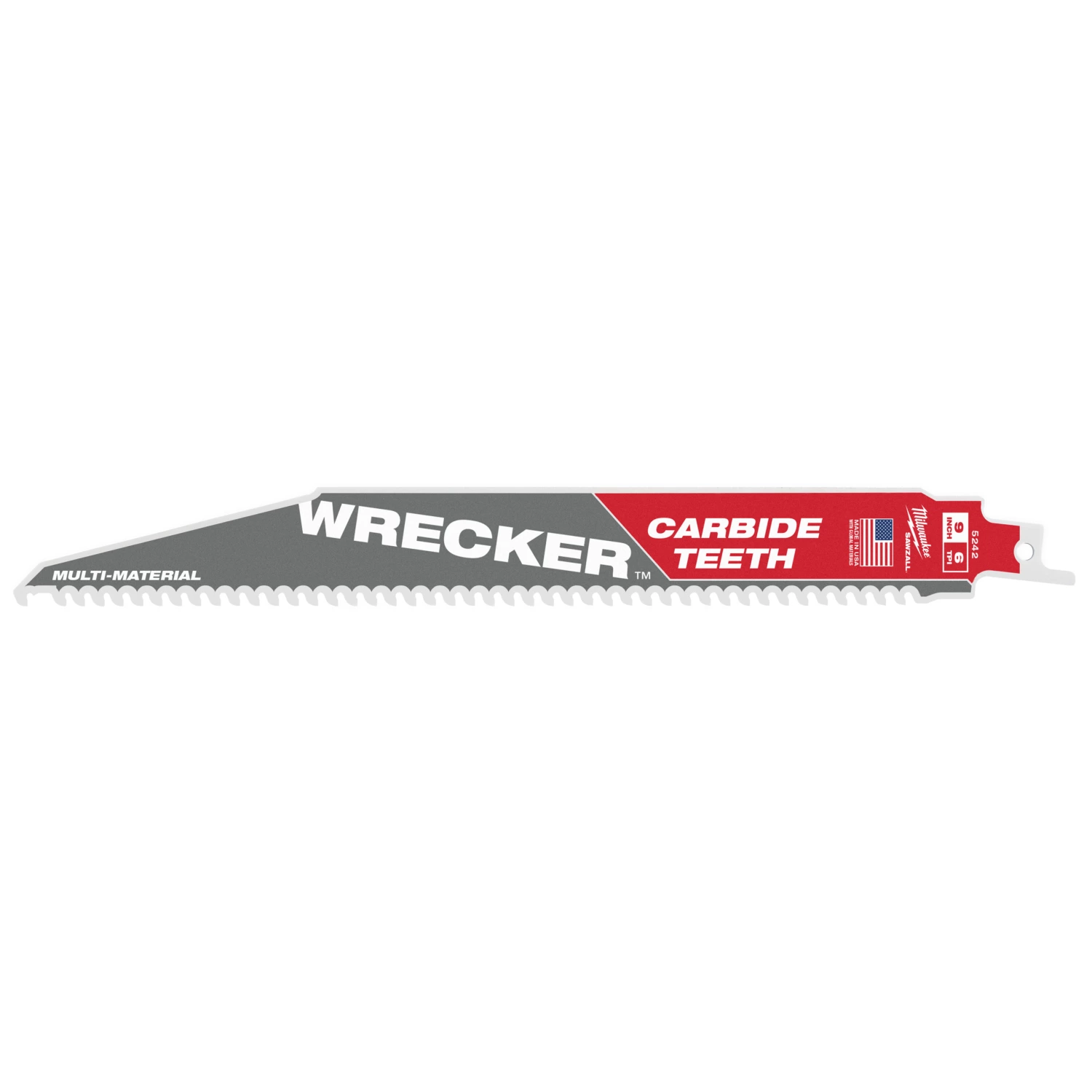 Milwaukee 48475242 Sawzall Reciprozaagblad mat. Carbide WRECKER - 230 x 6TPI - multi-image