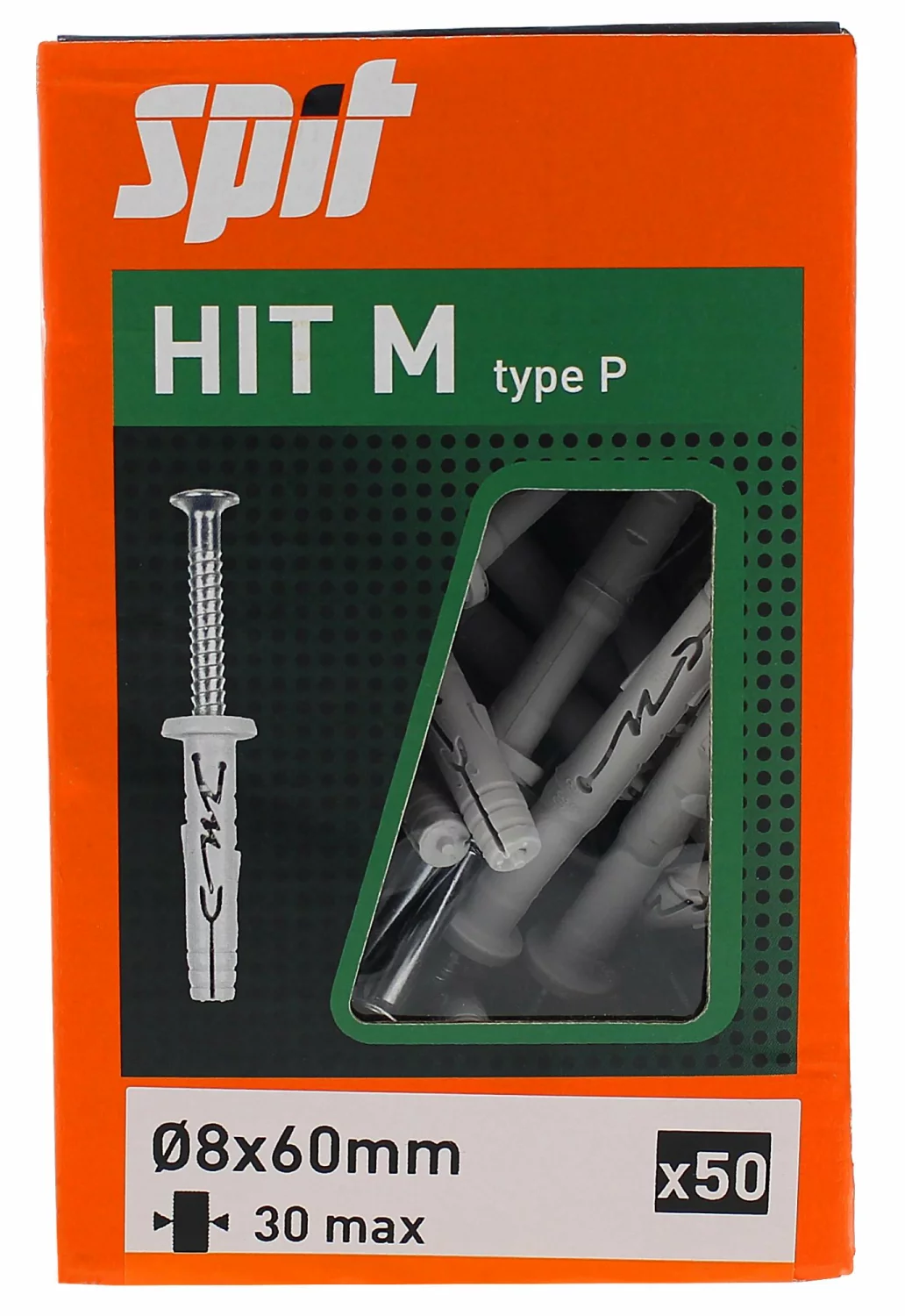 Spit - hit m cheville à frapper 8x60/30 p - avec col-image