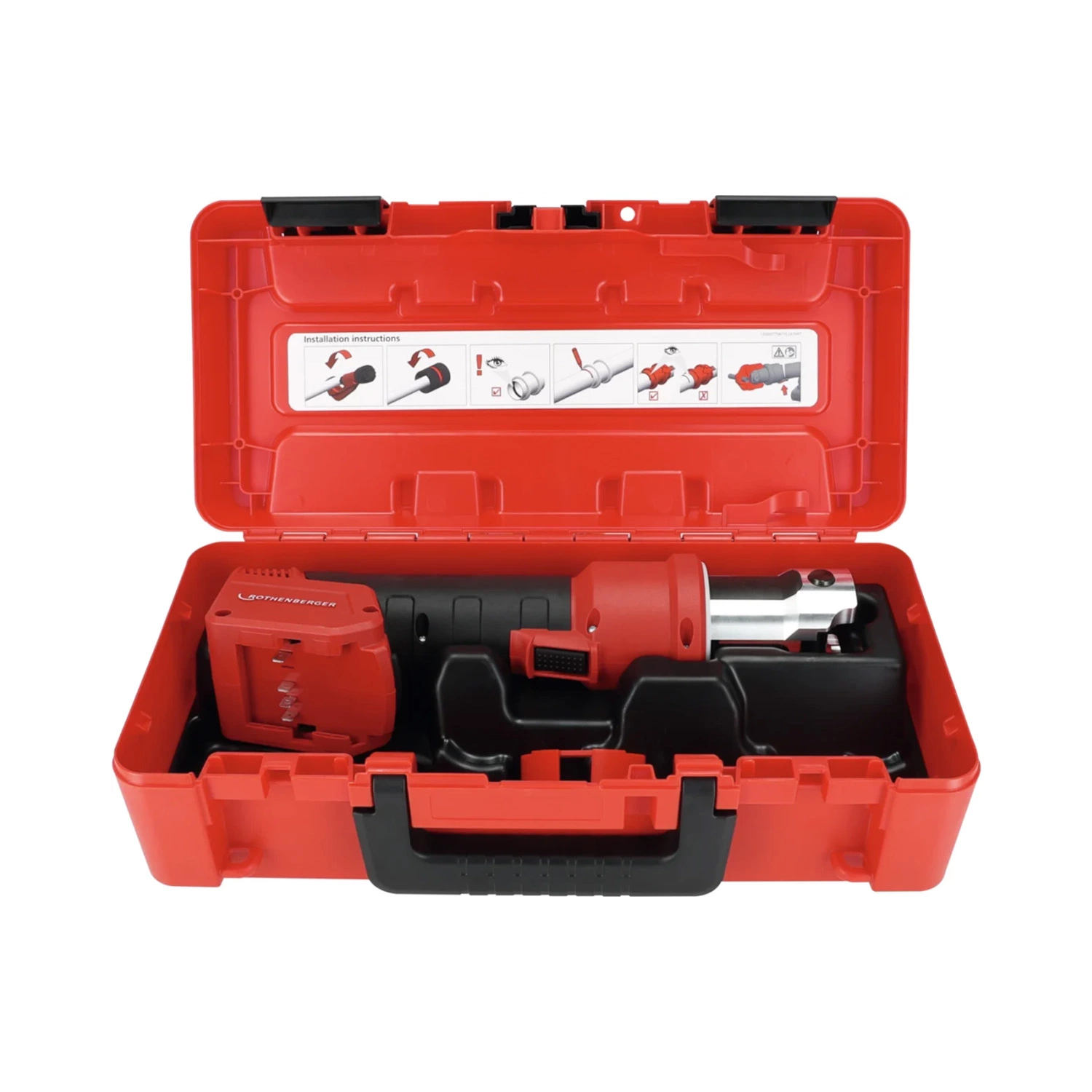 Rothenberger 1000005048 Romax Nano 18V accu perstang iJAWs set (1x 2.0Ah accu + lader) incl. TH bekken - 16-20-26mm - CAS-image