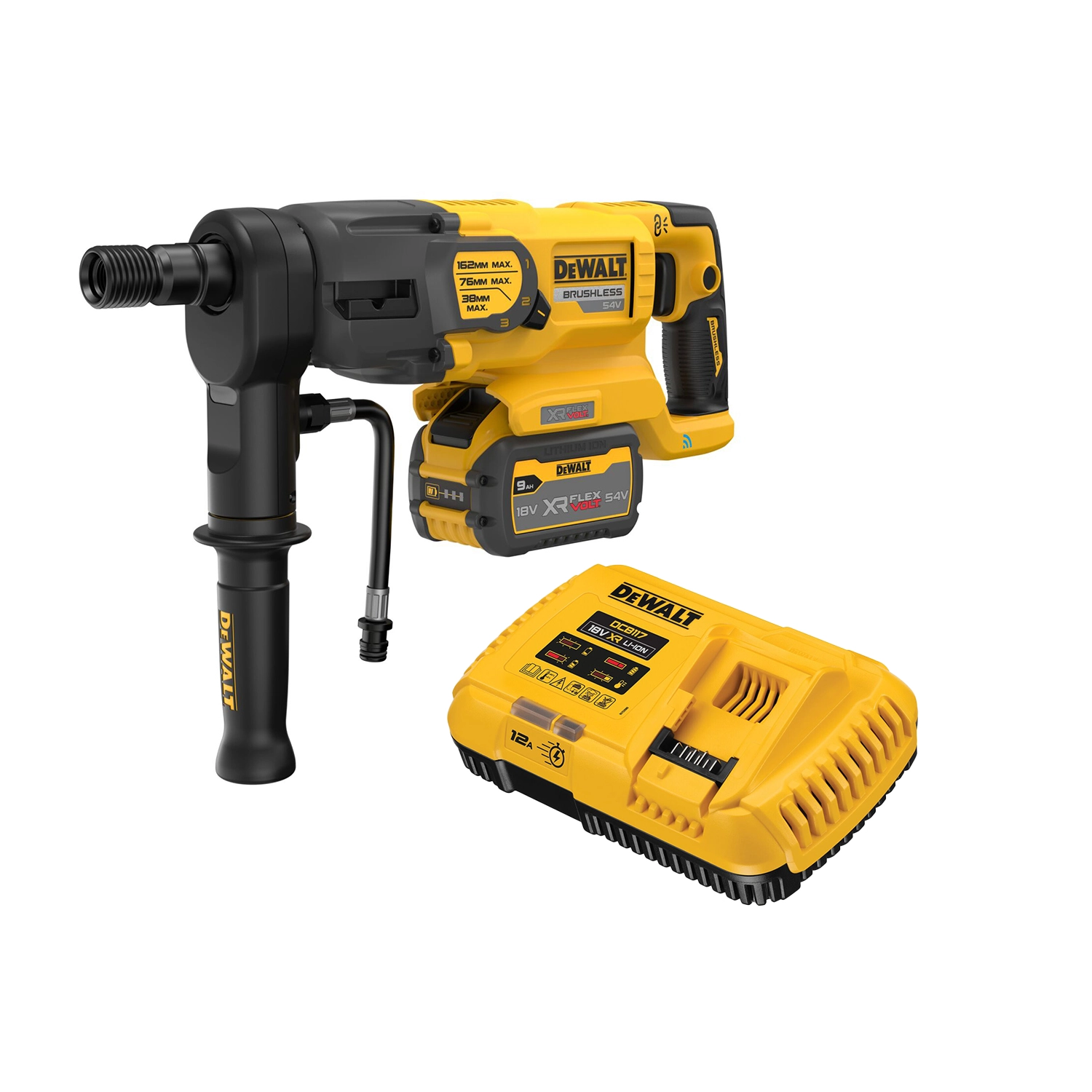 DeWALT DCD150X2 Perceuse diamant Flexvolt 54 V Li-ion (2 batteries 9Ah) dans coffret - 160 mm-image
