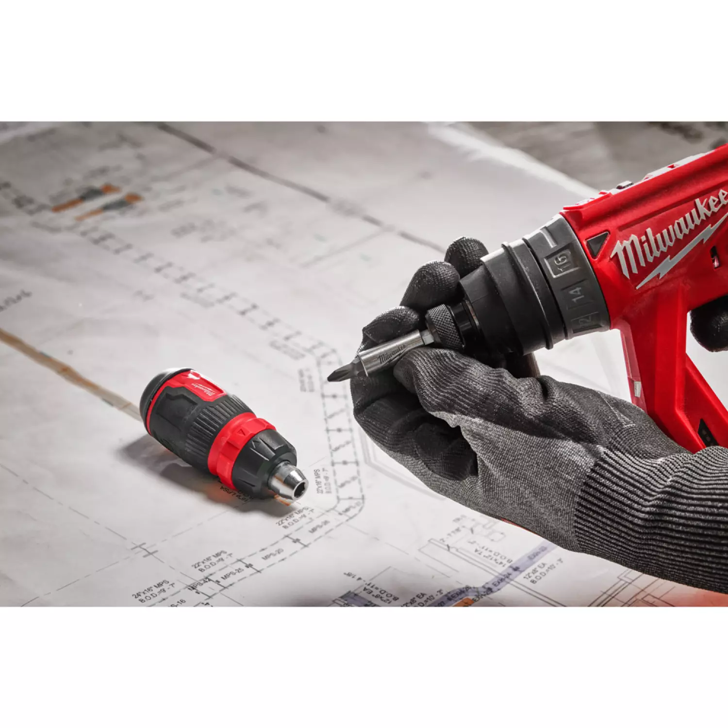 Milwaukee 4932480581 Bitschroevendraaier - 8 in 1 compacte ratelend multi-bit-image