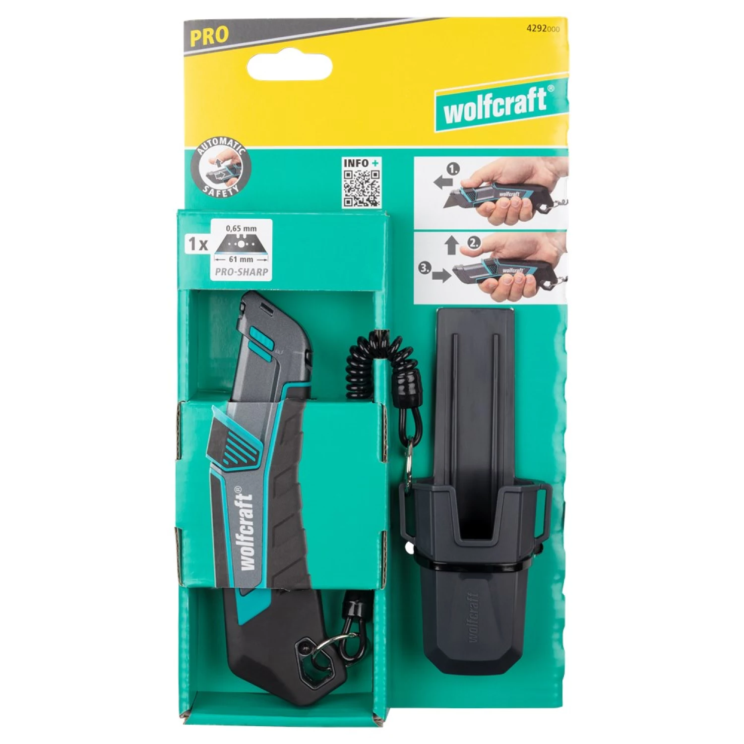 Wolfcraft 4292000 Trapeziummes PRO SAFETY 61 x 0.65 mm - incl. koker en spiraalband-image