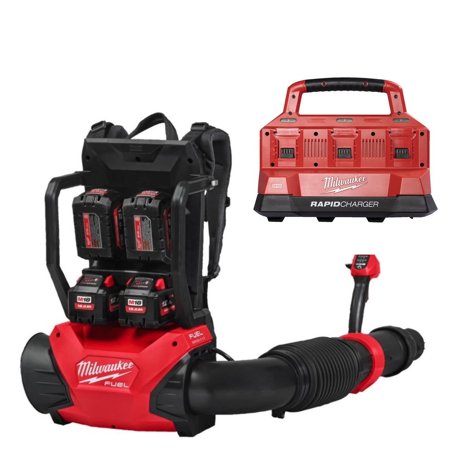 Milwaukee M18 F2BPB-124 Ensemble souffleur de feuilles FUEL 18V Li-Ion (4x M18 12.0ah)-image